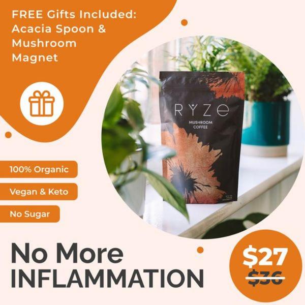 mushroom coffee, functional coffee, coffee blend, organic coffee, wellness coffee, bundle offer, sale promotion, lifestyle, modern typography, fresh, trustworthy, orange, green